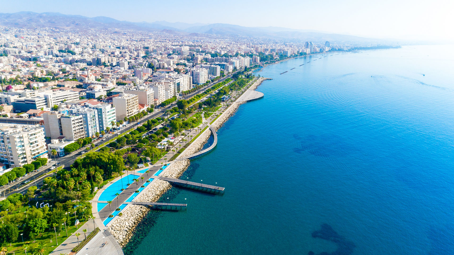 Limassol promenade aerial photo